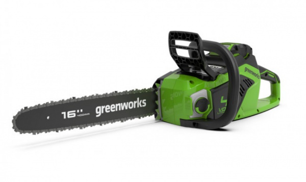 Пила цепная аккумуляторная GreenWorks GD40CS18K4, 40V, 40 см, бесщеточная, до 1,8 КВТ, с АКБ 4Ач и ЗУ