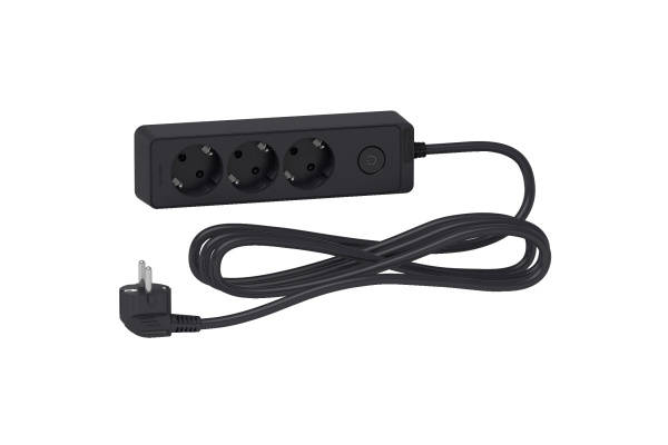 Удлинитель Unica Extend 3с/з 3м 3680Вт Черный System Electric