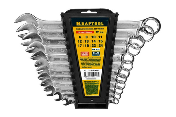 Набор комбинированных гаечных ключей 12 шт, 6 - 24 мм, KRAFTOOL