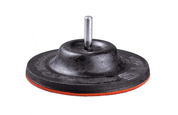 Тарелка опорная ЗУБР резиновая для дрели d 125 мм, шпилька d 8 мм, поворотная, на липучке (3575)