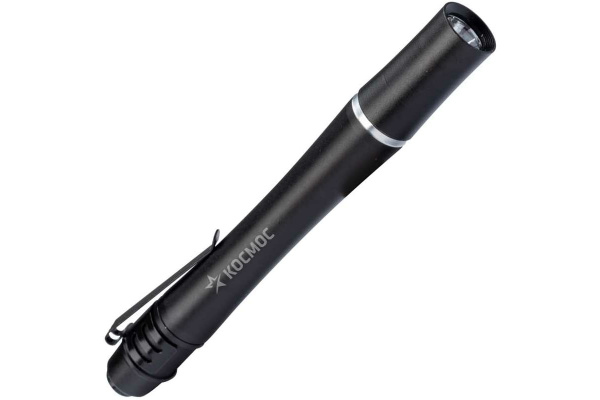 Фонарь ручной КОСМОС (KOS106B) 0,5ВтLED 2xAAА, корпус алюминий, зажим для крепления