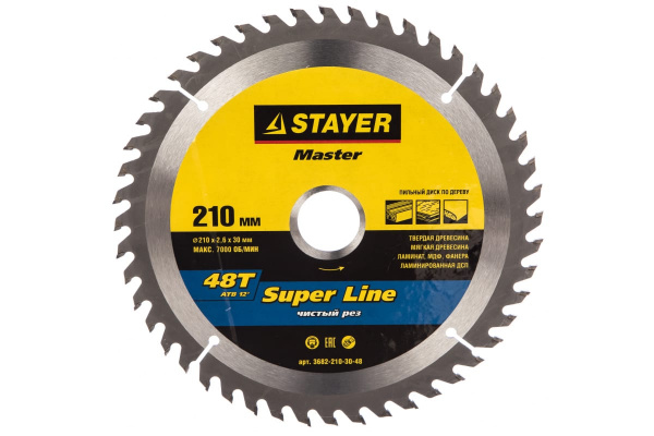 Диск пильный по дереву STAYER Super line 210x30мм 48Т