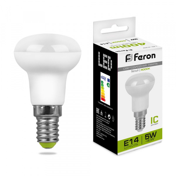 Лампа светодиодная Feron рефлекторная R39 E14 5W(400lm) 4000K (белый) LB-439