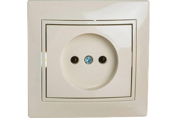 Розетка Бежевый 1П б/з СУ Mira Lezard