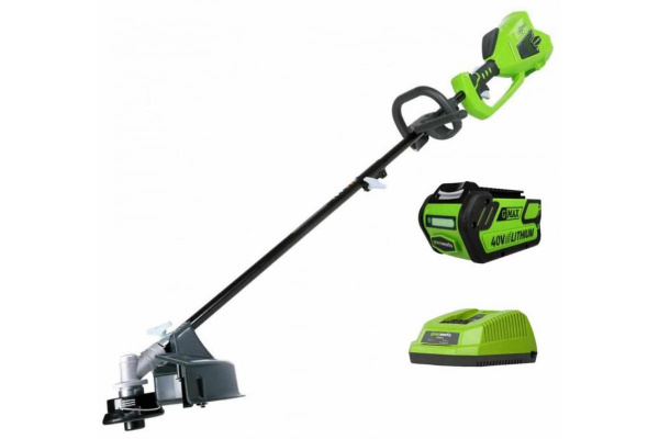Триммер аккумуляторный Greenworks GD40BCK4, 40V, 40 см, бесщеточный, с 1хАКБ 4 Ач и ЗУ