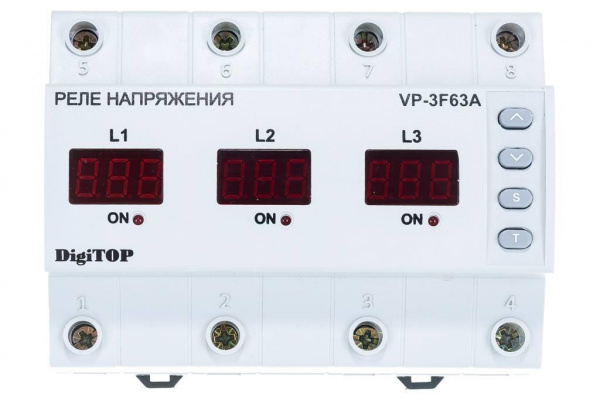 Реле напряжения 3Р 63А Vp-3F63A DigiTOP