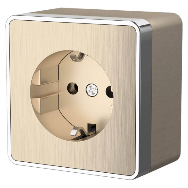 Розетка Шампань рифленый 1П с/з ОУ Gallant Werkel