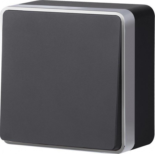 Выключатель Черный с серебром 1кл IP44 ОУ Gallant Werkel