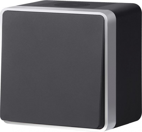 Переключатель Черный с серебром 1кл ОУ Gallant Werkel