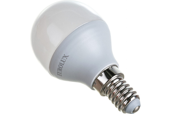 Лампа светодиодная Eurolux LL-E-G45-7W-230-2,7K-E14 (шар, 7Вт, тепл., Е14)