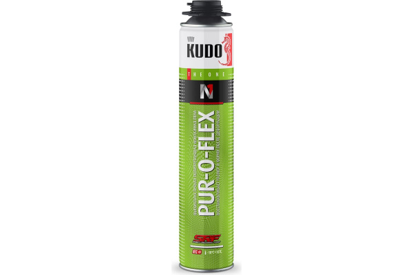 Пена полиуретановая монтажная высокоэластичная профессиональная KUDO PROFF PUR-O-FLEX 1000мл