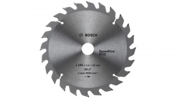 Диск пильный по дереву 160х20/16мм, 24 зуба Bosch ECO 2608641779