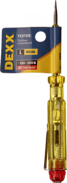 Пробник DEXX электрический, с этикеткой, 100-500В, 130мм
