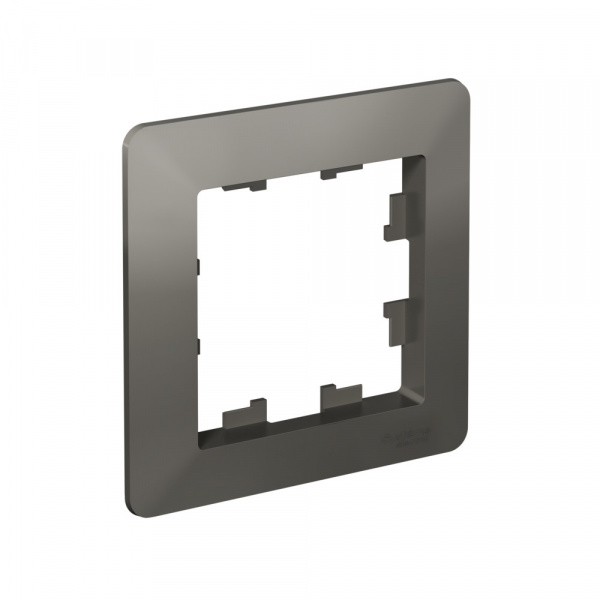 Рамка 1-постовая, сталь/дымчатый черный, AtlasDesign Air SE