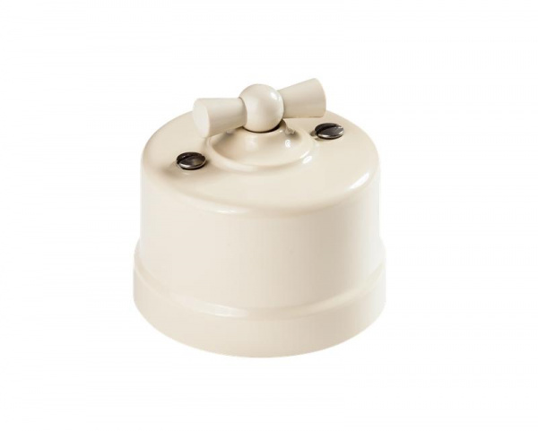 Переключатель пластиковый Бежевый 1кл ОУ Лизетта Bironi