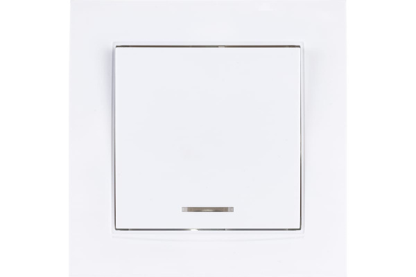 Выключатель UNIVersal Бриллиант одноклавишный 1СП, с подсветкой белый 7947397