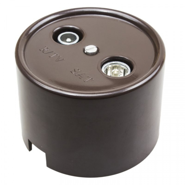 Розетка пластиковая Коричневый 1П R/TV-SAT оконечная ОУ Лизетта Bironi