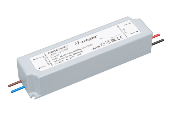Блок питания ARPV-LV12060 (12V, 5.0A, 60W) (IP67 Пластик, 2 года) Arlight 011000