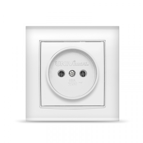 Розетка 1П без з/к, белая UNIVersal Бриллиант