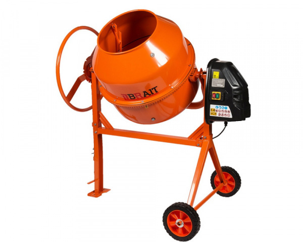 Бетоносмеситель BRAIT BR-240 (220л, 950Вт, замес 159л, чугун венец и шестерня, 29.5 об/мин) 60кг