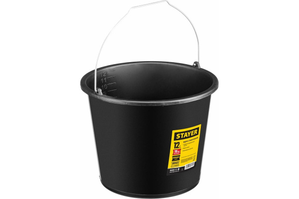 Ведро строительное пластмассовое STAYER 12л, высокопрочное