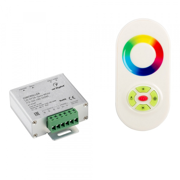 Контроллер LN-RF5B-Sens White (12-24V,180-360W) (IP20 Металл, 1 год) Arlight