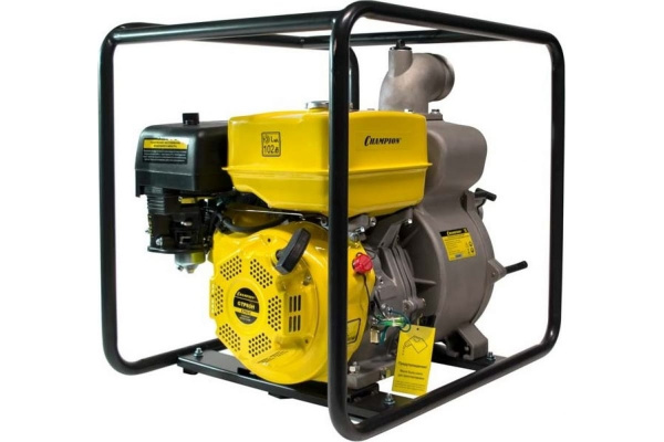 Мотопомпа Champion GTP 80H сильногряз.вода (1300л/мин,G270HT,9л/с,тв.фр.5мм,8м/26м,вх/вых 80мм) 53кг