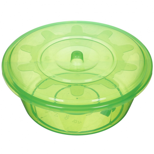 Таз 10л Хозяюшка, пластиковый с крышкой М1294