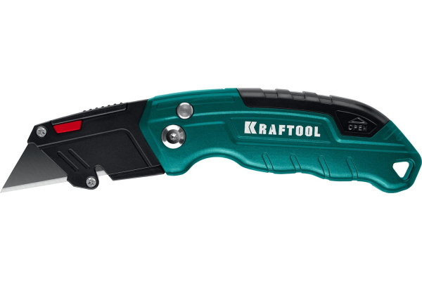Компактный складной нож KRAFTOOL Helfer, с трапециевидным лезвием, тип А24 (09242)
