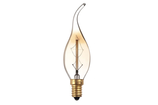 Лампа накаливания JazzWay Retro Gold CA35 60Вт E14 ретро лофт прозрачная свеча на ветру