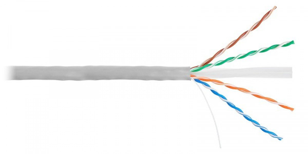 Кабель UTP HWC-6AU-W 8 жил/4 пары, 24AWG CAT6 (бухта 305м.)