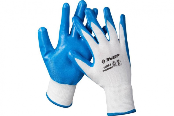 Перчатки ЗУБР "МАСТЕР" маслостойкие для точных работ, с нитриловым покрытием, размер S (7)