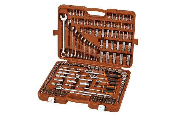 Набор инструментов OMBRA 216пр 1/4",3/8",1/2" 4-32мм 6-гран./Е-тип пластик кейс