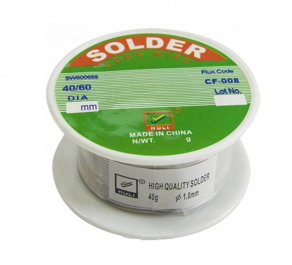 Припой катушка ПОС-61 1мм 40гр SOLDER