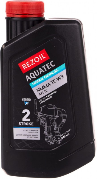 Присадка REZOIL AQUATEC 2-т., NMMA TC-W3 0,946 л, биоразлагаемое для 2-тактн. лодочных (12шт/кор)