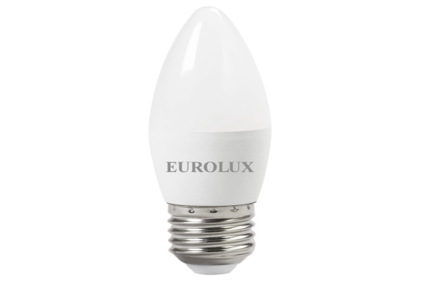 Лампа светодиодная Eurolux LL-E-C37-6W-230-2,7K-E27 (свеча, 6Вт, тепл., Е27)