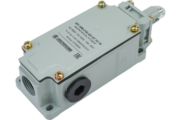 Выключатель путевой ВП 19М-21Б-421-67 У2.16, четырёхполюсный, толкатель с роликом, 2з+2р, IP67, (ЭТ)