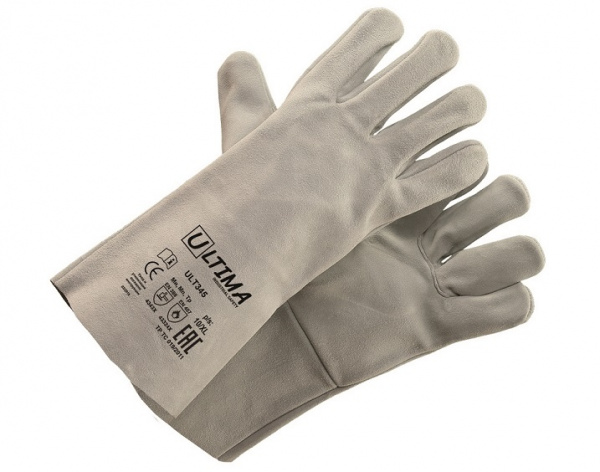 Краги спилковые без подкладки ULTIMA. Кевларовая нить. (10/XL)