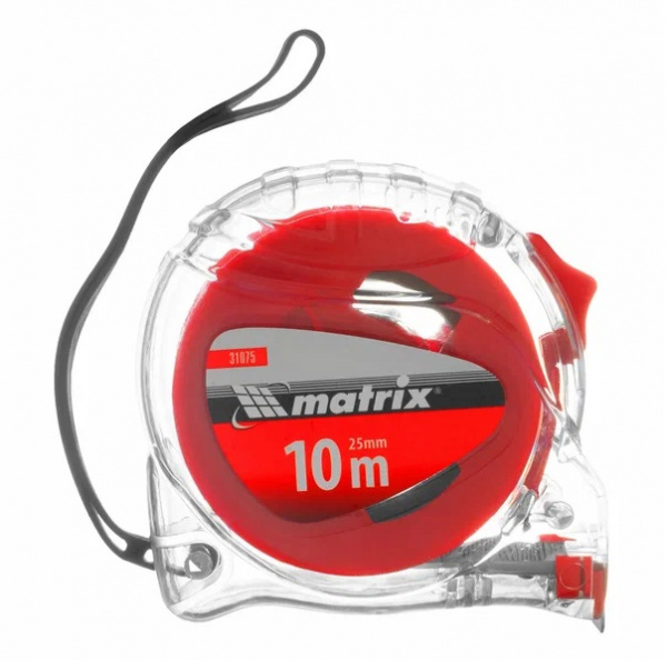 Рулетка 10м x 25мм корпус из поликарбоната Crystal Matrix