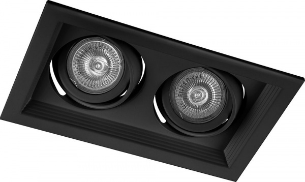 Светильник встраиваемый Feron карданный 2хMR16 G5.3 черный, DLT202