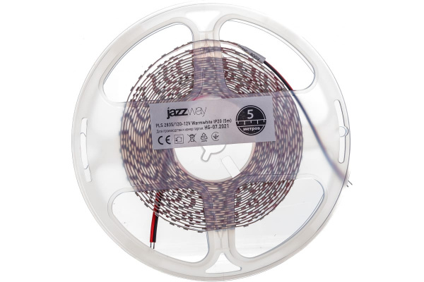 Лента SMD 2835/120 WW-теплый-IP20 12Вт/м (5м) Jazzway (2859075) (PLS)