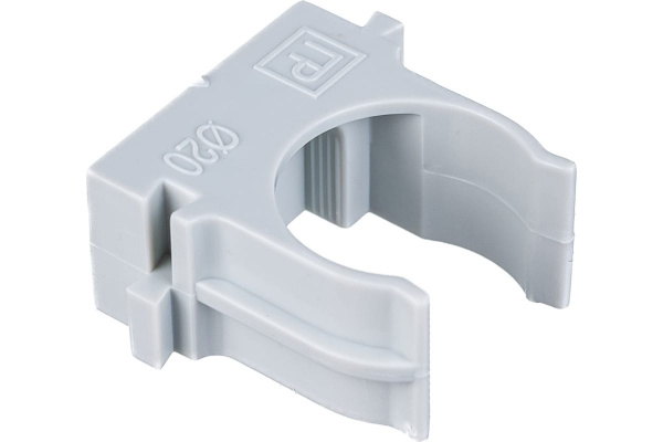 Держатель для труб для прямого монтажа (клипса) d20мм серый Промрукав