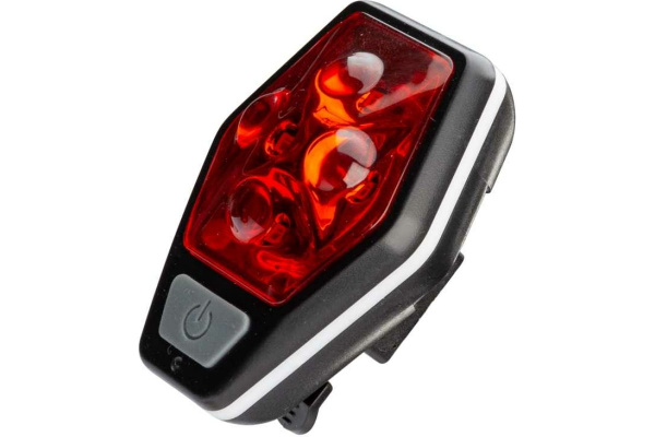 Фонарь велосипедный задний КОСМОС(KOC401B), 4REDLED, 2xAAA, ABS-пластик, держатель-крепление, зажим на корпусе