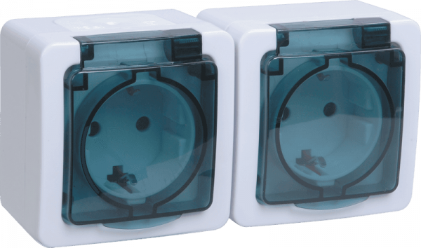 Розетка Дымчатый 2П с/з ОУ IP54 РСб22-3-ГПБд ГЕРМЕС PLUS IEK