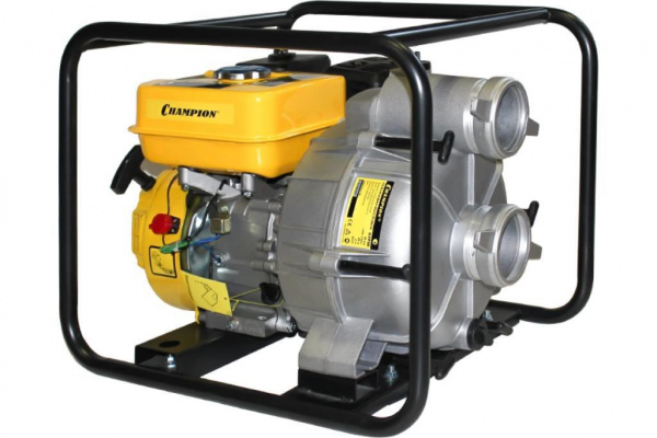Мотопомпа Champion  GTP80 (гряз.вода,1300л/мин, 4-х такт.,5,5лc,Нвс/нап. 8/28м,вх/вых 3"/80мм, 43кг)