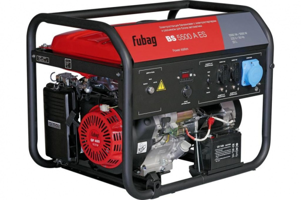 Электростанция Fubag бенз. BS 5500 A ES (220В/2х16А-1х32А,5,0/5,5кВт,GF400,10.03л/с,эл.старт) 85кг