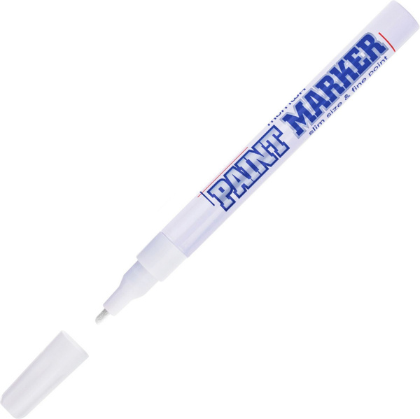 Маркер белый paint marker с тонким стержнем