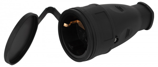 Розетка кабельная каучук прямая с з/к 16А/220В IP44 ЭРА