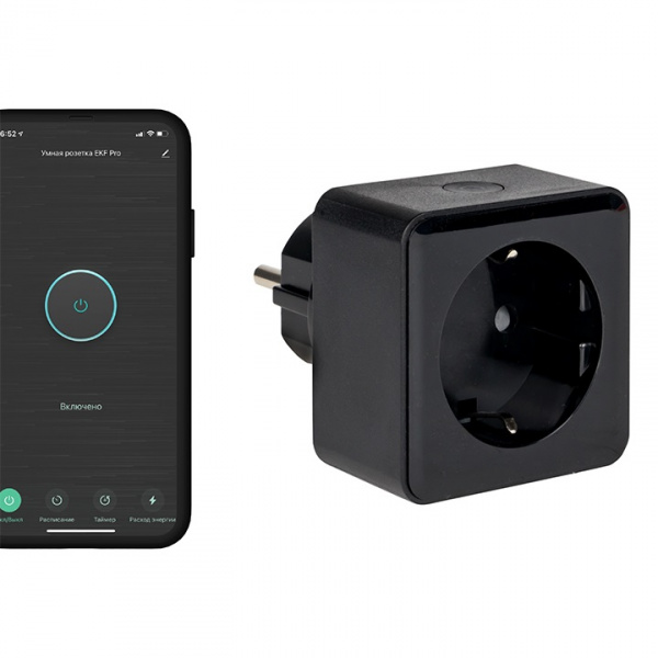 Умная розетка Сonnect PRO Wi-Fi черная EKF PROxima