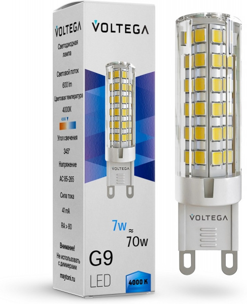 Светодиодная лампа Voltega Simple Capsule 7W 4000K G9